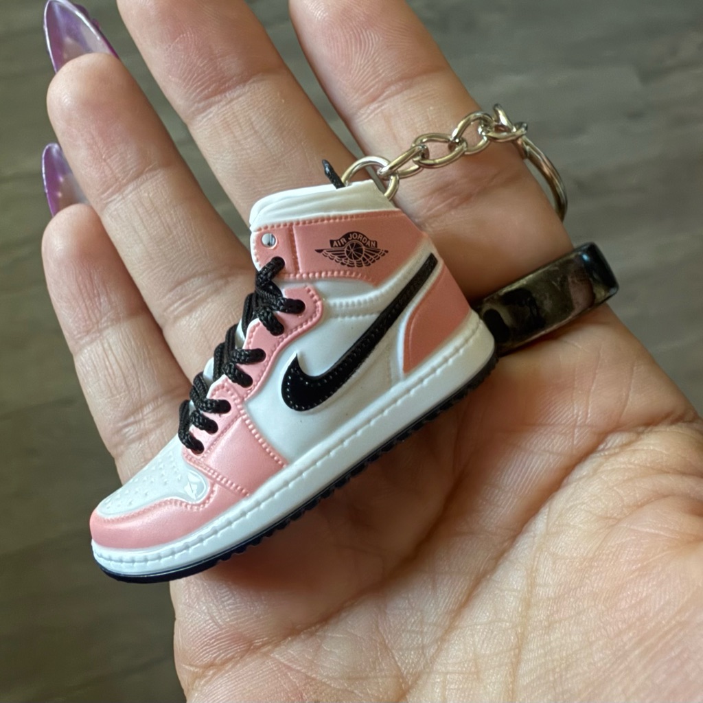 Nike Air Jordan 1 Keychain In Pink And Black